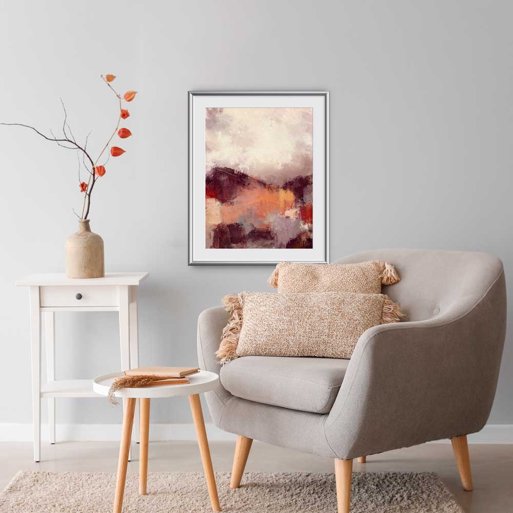 Semi abstract landscape fine art print - A Break In The Clouds by Jayne Leighton Herd. Artwork perfect for living spaces.