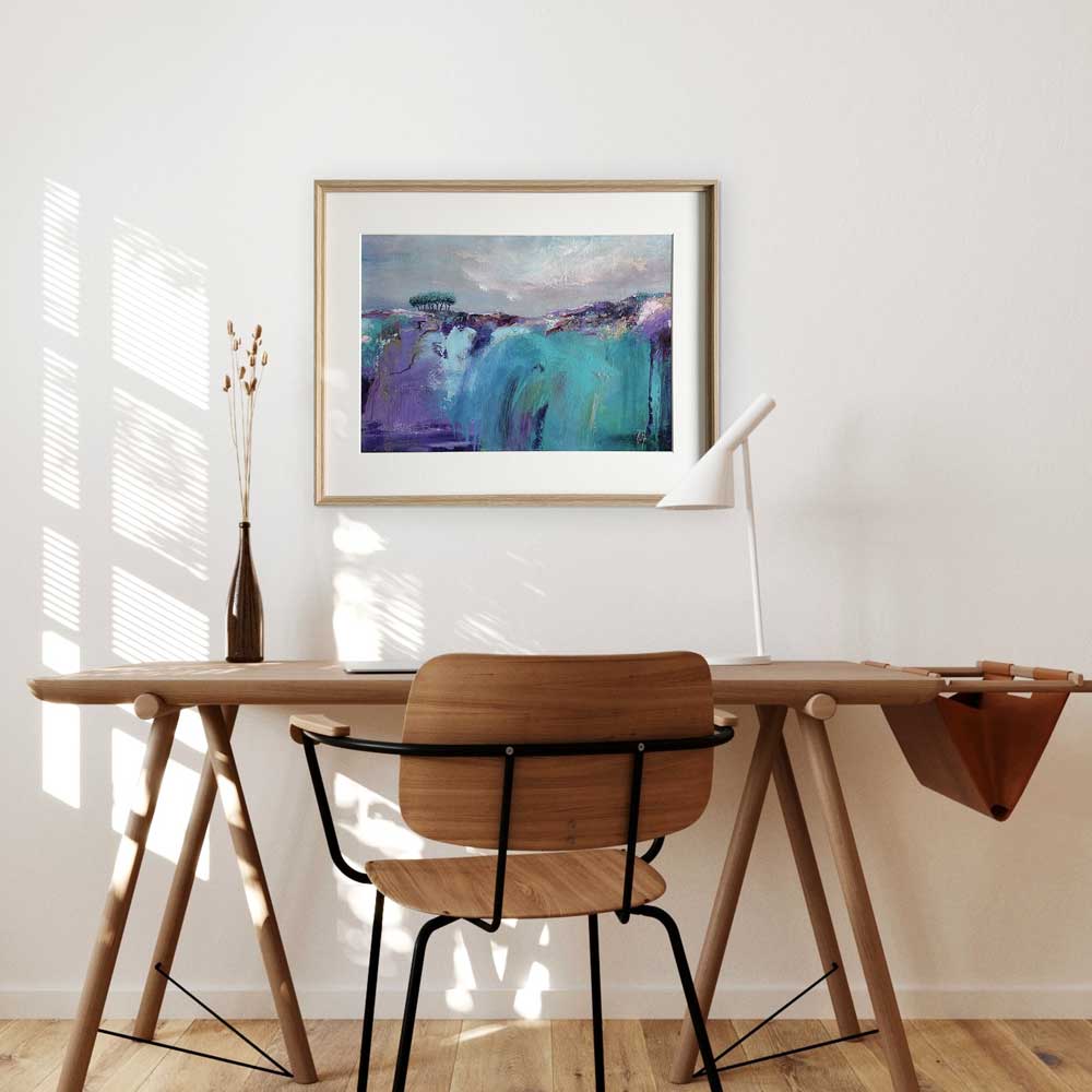 Original semi-abstract landscape painting - Dreams Of High Places by Jayne Leighton Herd