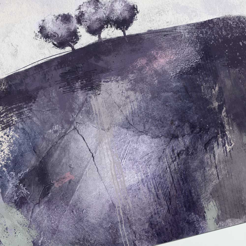 Purple & lavender semi-abstract landscape fine art print - Gather Round I by Jayne Leighton Herd