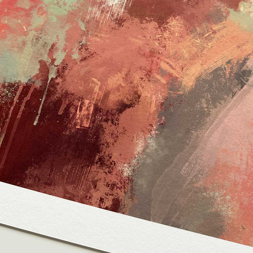 Spring Dance I - orange square semi-abstract landscape fine art print by Jayne Leighton Herd.