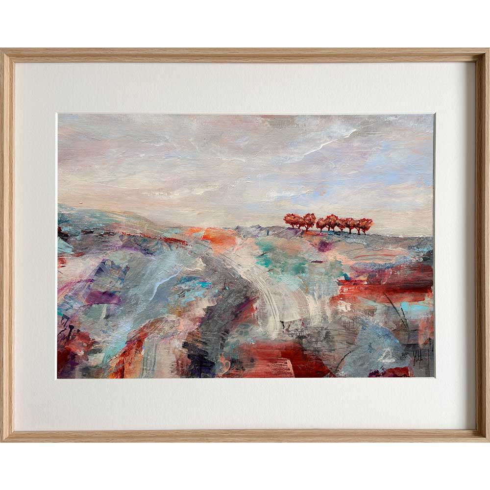 Original semi-abstract landscape painting - The Longing Land by Jayne Leighton Herd