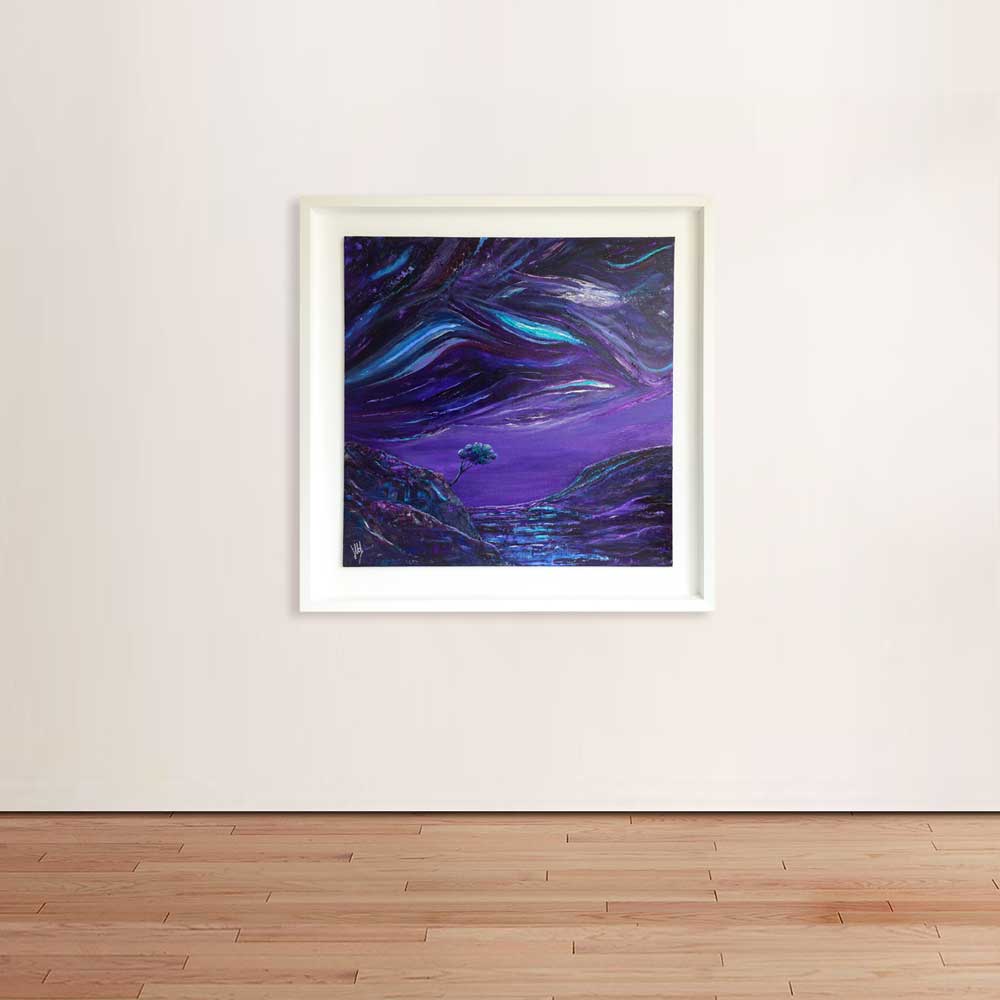 A Lone Tree at Night