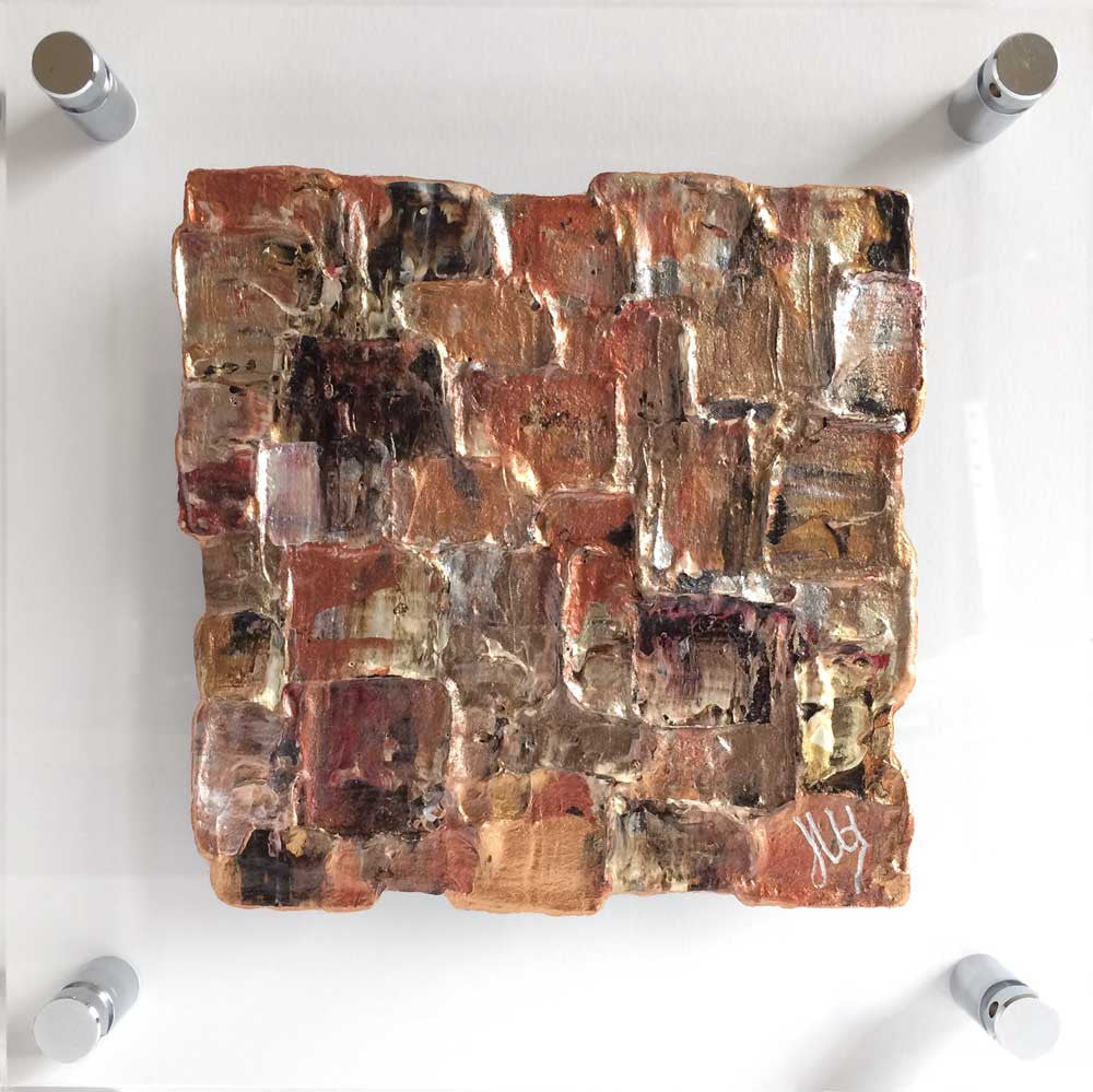 'Autumn Leaves III' small art on clear perspex