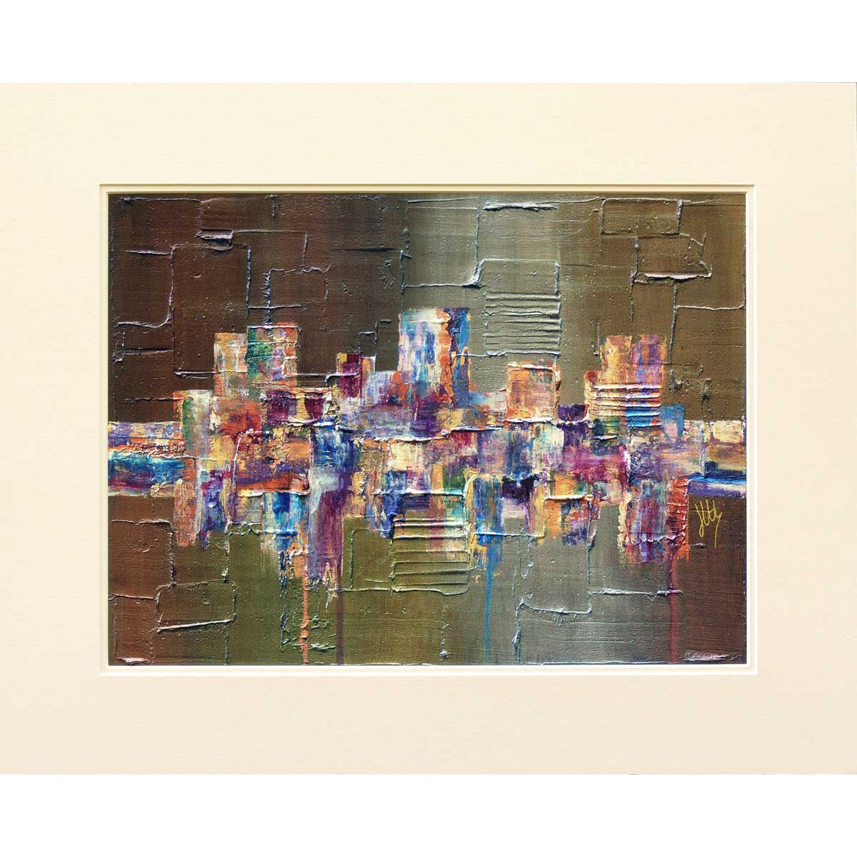 'Colouration XIII' abstract painting on canvas board