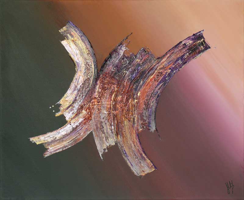 'Shadow of the Day' abstract outer space painting on canvas. Satellite galaxy art.