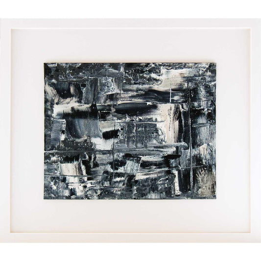 'Silver Abstraction' mounted art on canvas board