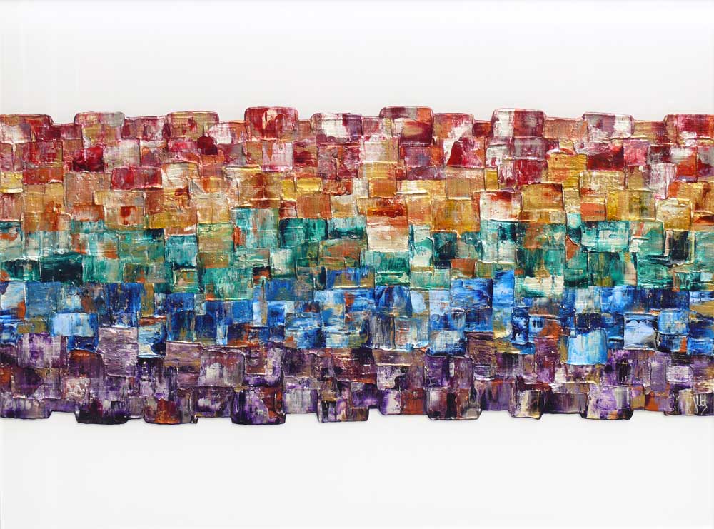 'Somewhere' original painting on white perspex