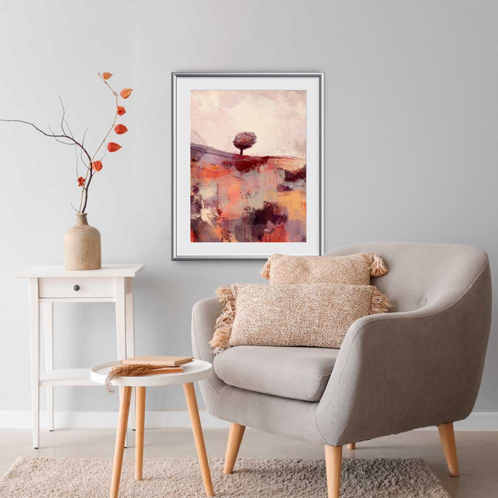Semi abstract landscape fine art print - As The Season Turns I by Jayne Leighton Herd. Artwork perfect for living spaces.