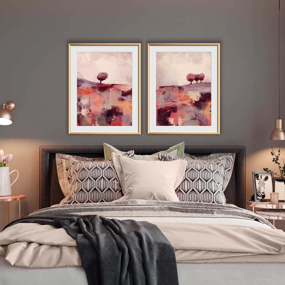 Semi abstract landscape fine art print  - As The Season Turns I by Jayne Leighton Herd. Ideal wall art for bedrooms.