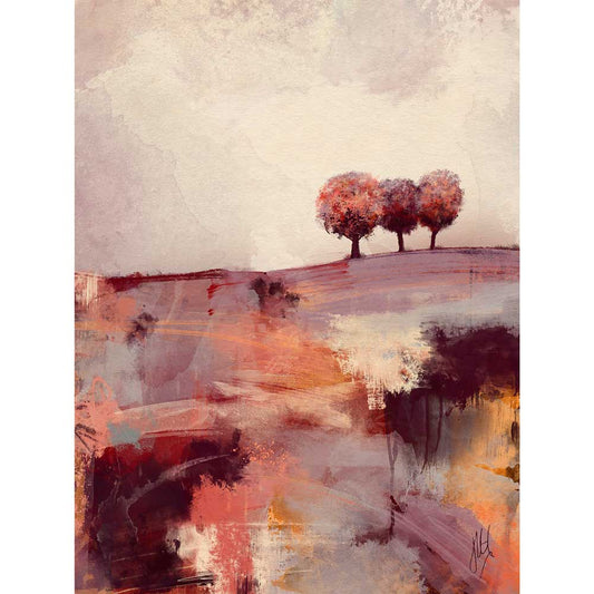 Original semi abstract landscape painting - As The Season Turns II by Jayne Leighton Herd
