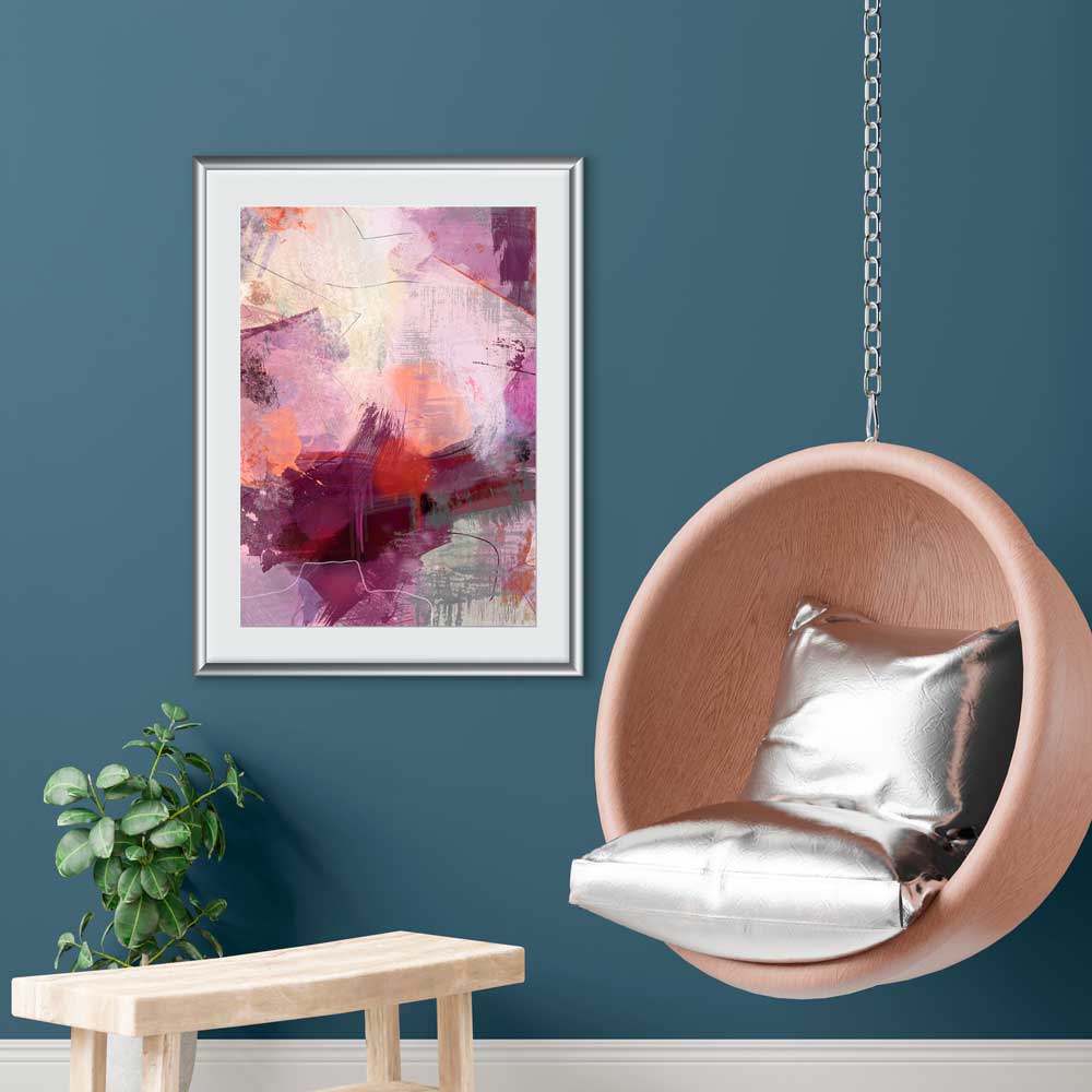 Pink abstract fine art print - Comfort of Home by Jayne Leighton Herd. Artwork for living spaces.