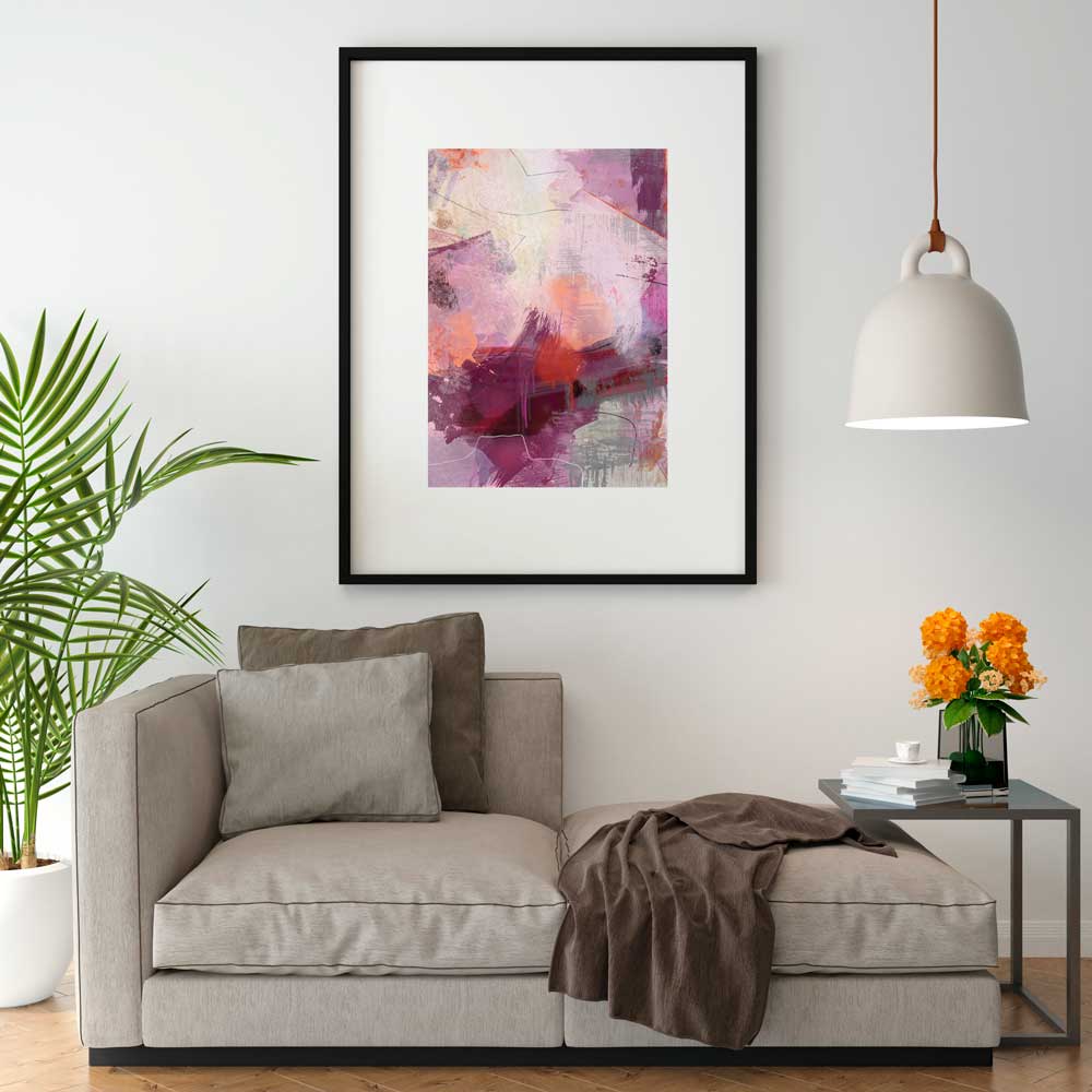 Pink abstract fine art print - Comfort of Home by Jayne Leighton Herd.