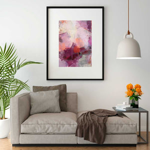 Pink abstract fine art print - Comfort of Home by Jayne Leighton Herd. Ideal artwork for living room walls.