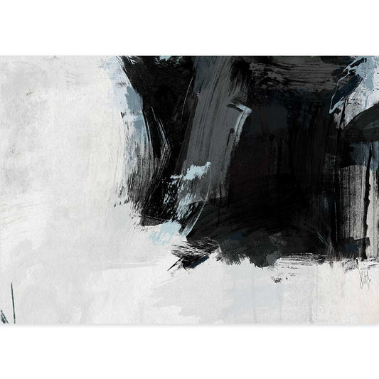 Black & white monochrome abstract painting - Contemplation by Jayne Leighton Herd