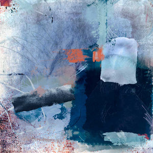 square blue abstract painting - Dream Blue by Jayne Leighton Herd