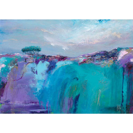 Original semi-abstract landscape painting - Dreams Of High Places by Jayne Leighton Herd