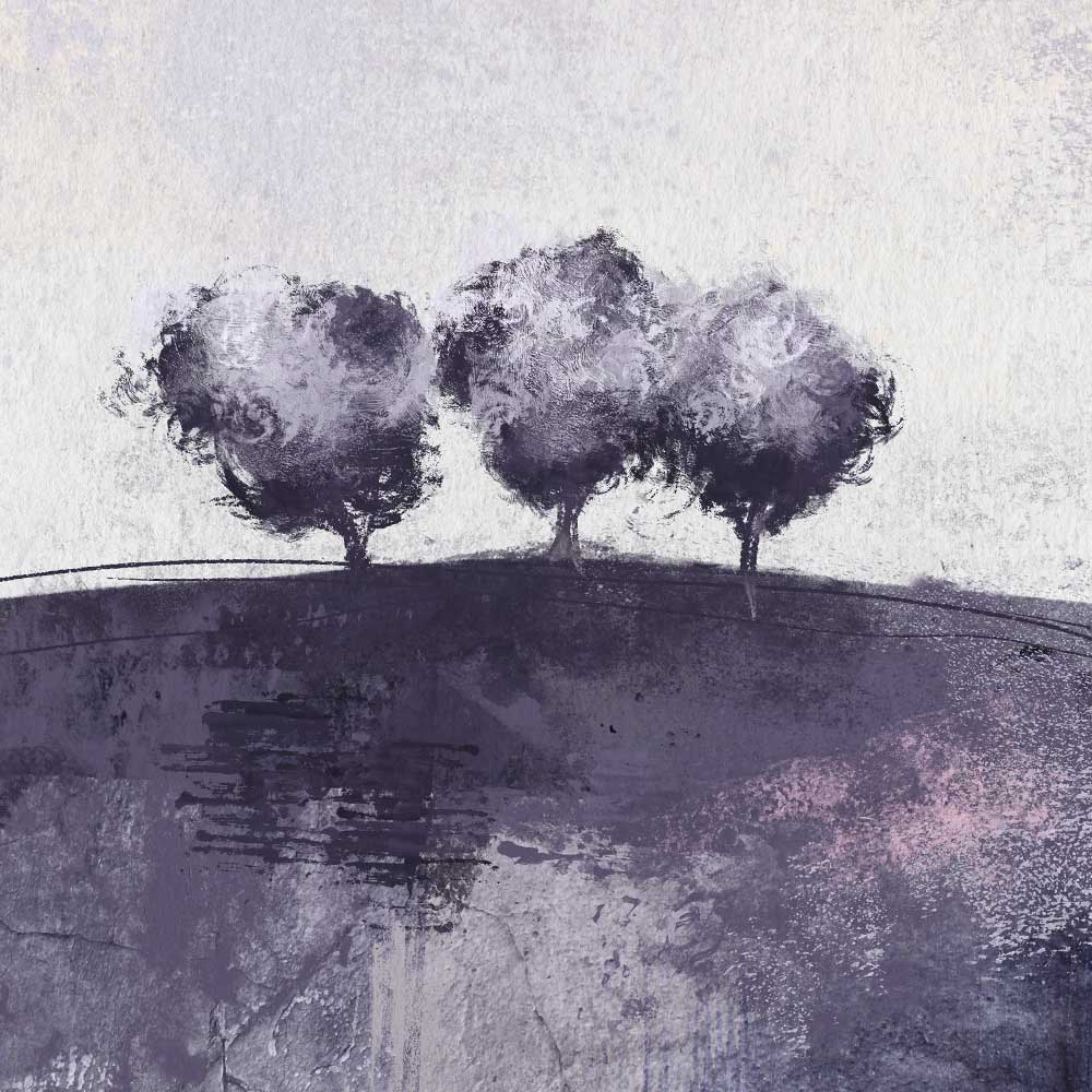Purple & lavender semi-abstract landscape fine art print - Gather Round I by Jayne Leighton Herd