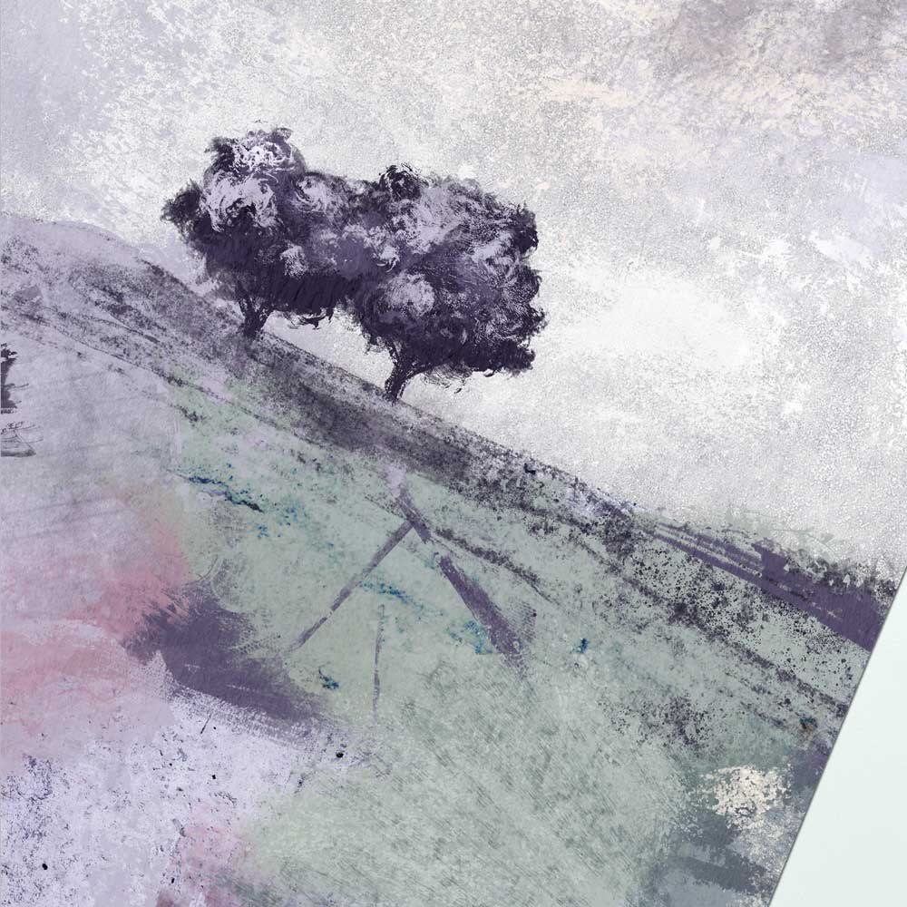 Purple & lavender semi-abstract landscape fine art print - Gather Round II by Jayne Leighton Herd