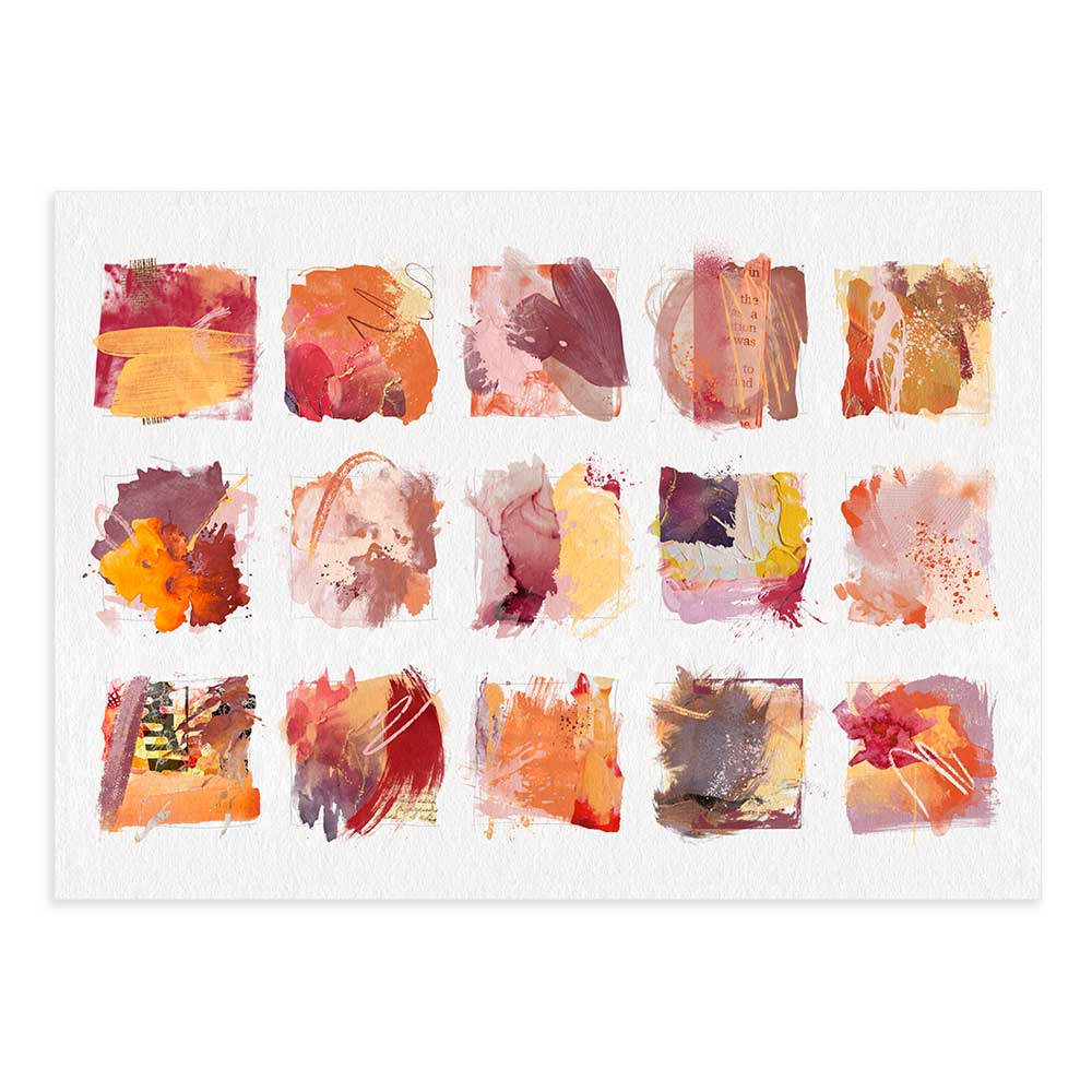 Little Squares of Autumn Warmth abstract fine art print by Jayne Leighton Herd