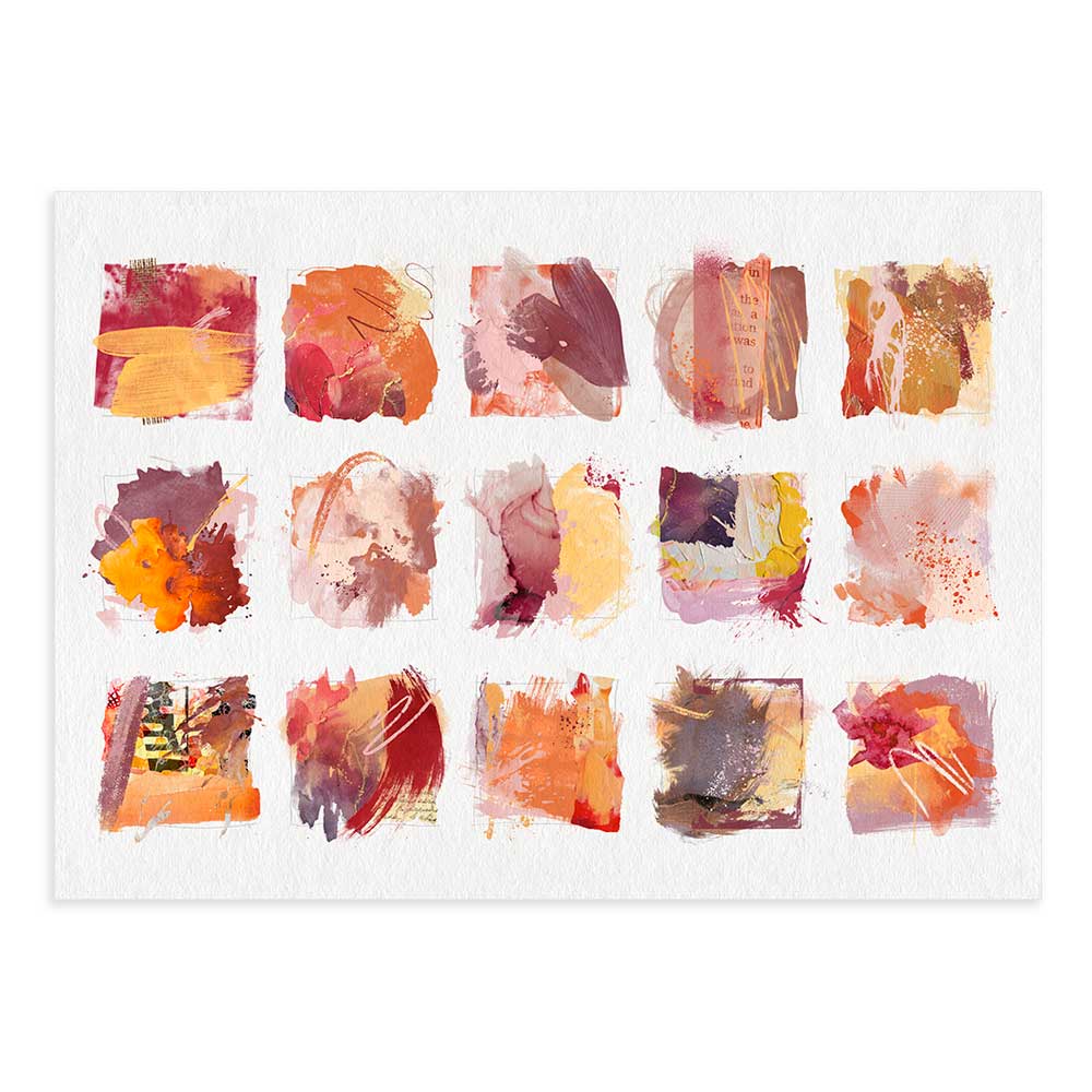 Little Squares of Autumn Warmth abstract fine art print by Jayne Leighton Herd