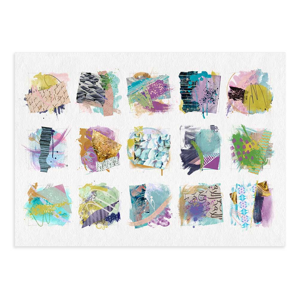 Little Squares of Spring Emotion abstract art print by Jayne Leighton Herd