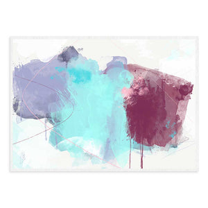 Violet, turquoise & burgundy abstract fine art print - Peeking Through Frost by Jayne Leighton Herd