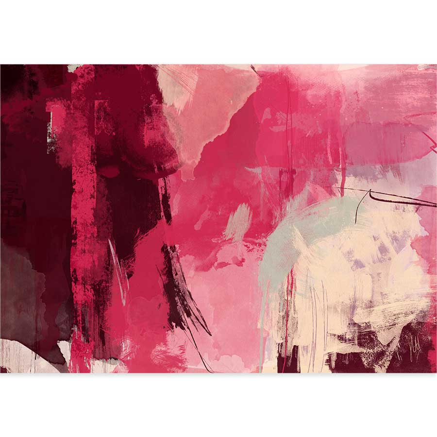 Contemporary red, burgundy & cream abstract painting - Red Alert by Jayne Leighton Herd