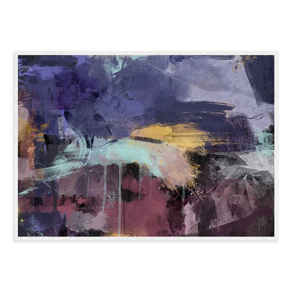 Bold purple and burgundy abstract landscape fine art print - The Climb by Jayne Leighton Herd