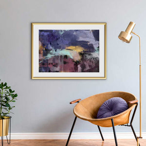 The Climb fine art print by Jayne Leighton Herd. Purple & burgundy abstract landscape artwork. Beautiful artwork for homes and offices.