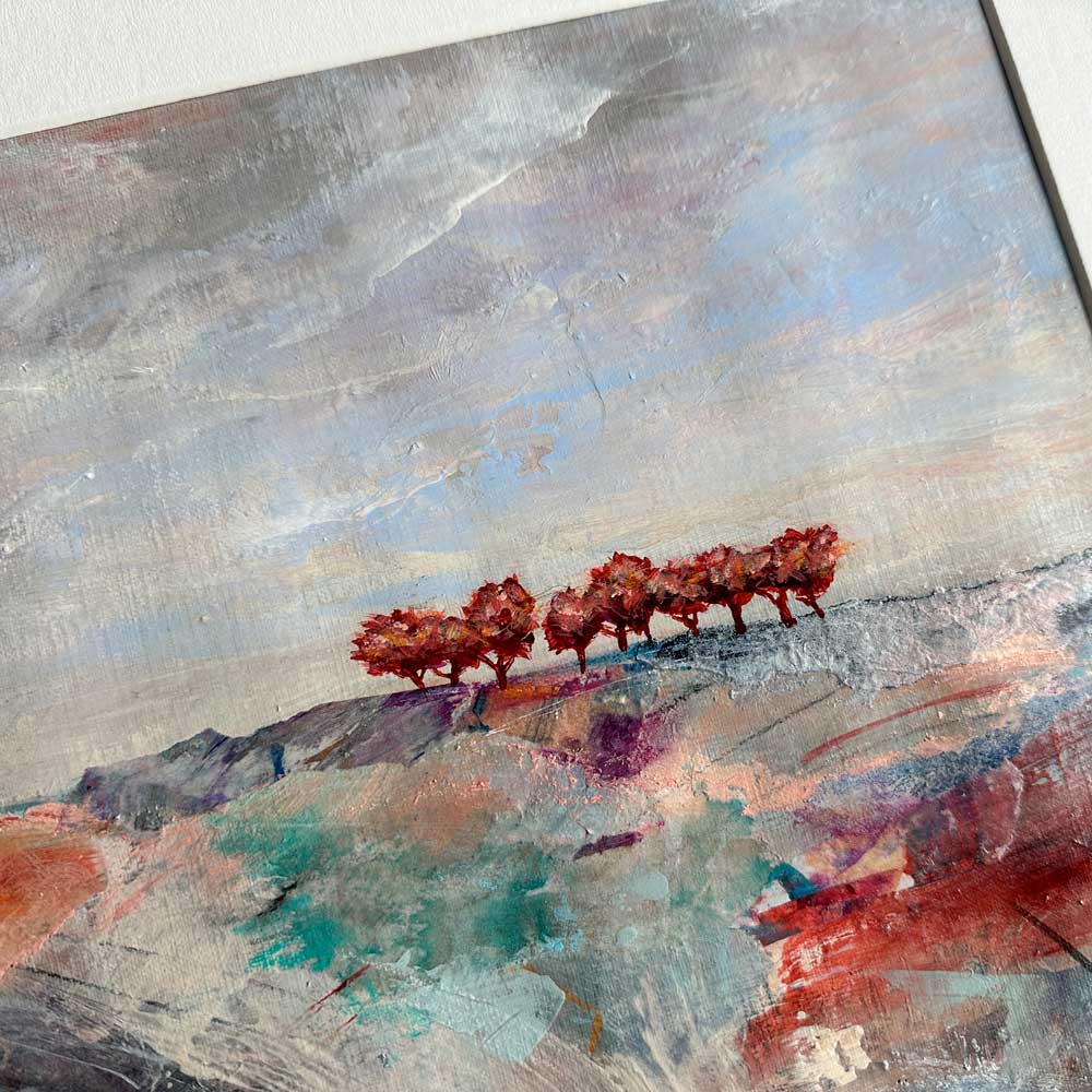 Original semi-abstract landscape painting - The Longing Land by Jayne Leighton Herd