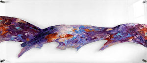 Large, modern abstract landscape painting on clear perspex glass / plexiglass - A Breath of Fresh Air by Jayne Leighton Herd
