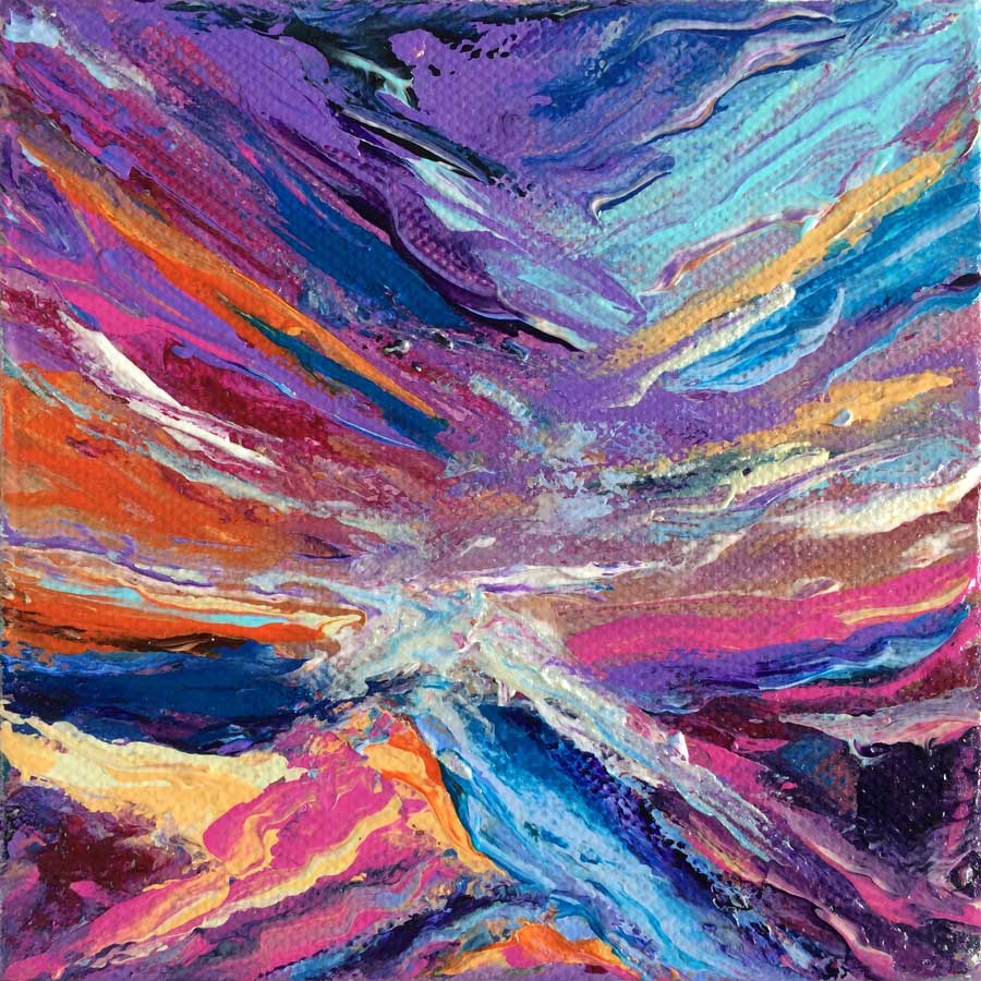 Alba X - miniature abstract landscape painting on canvas