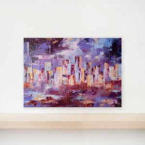 textured abstract cityscape skyline painting on canvas - City Life III by Jayne Leighton Herd