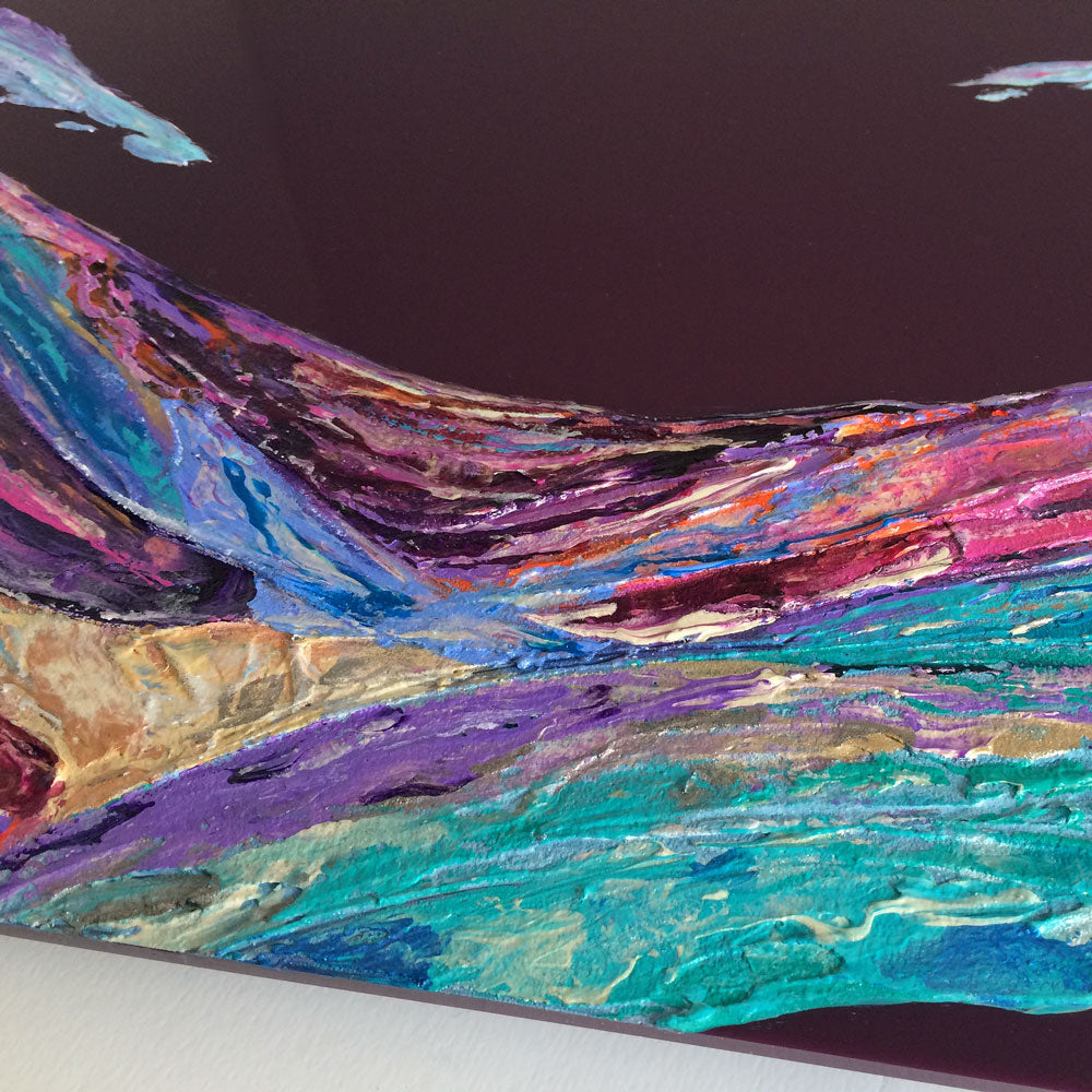 'Ethereal' contemporary landscape painting on plexiglass