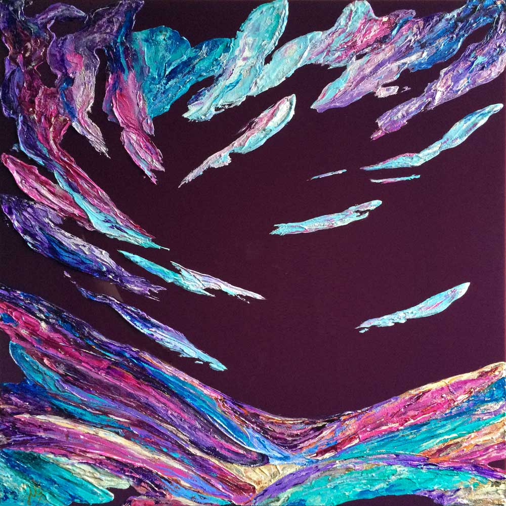 'Ethereal' contemporary landscape painting on plexiglass