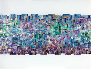 'Here to Stay' - contemporary original painting on white plexiglass (perspex glass)
