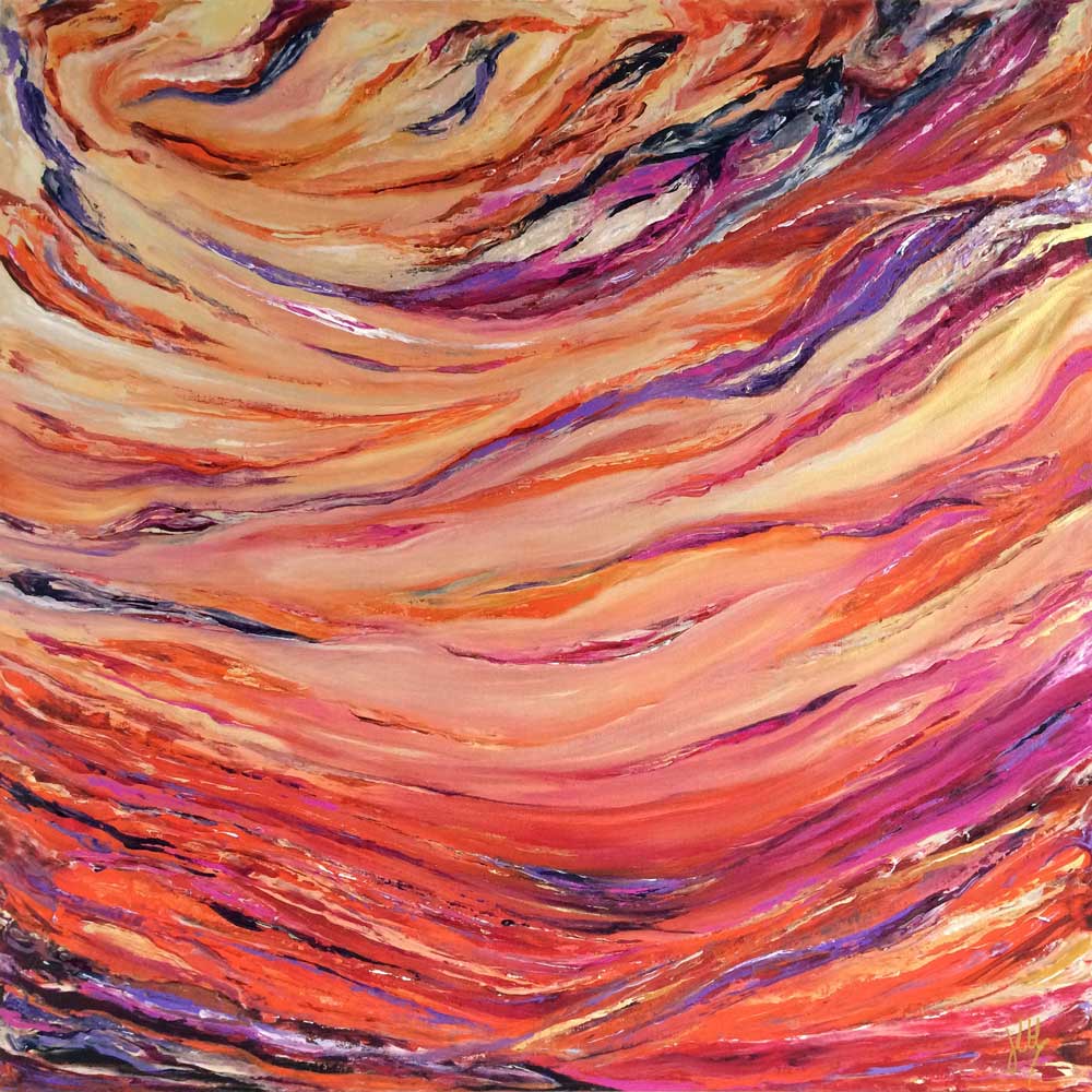 'Sun-Kissed' original contemporary Scottish abstract landscape artwork 