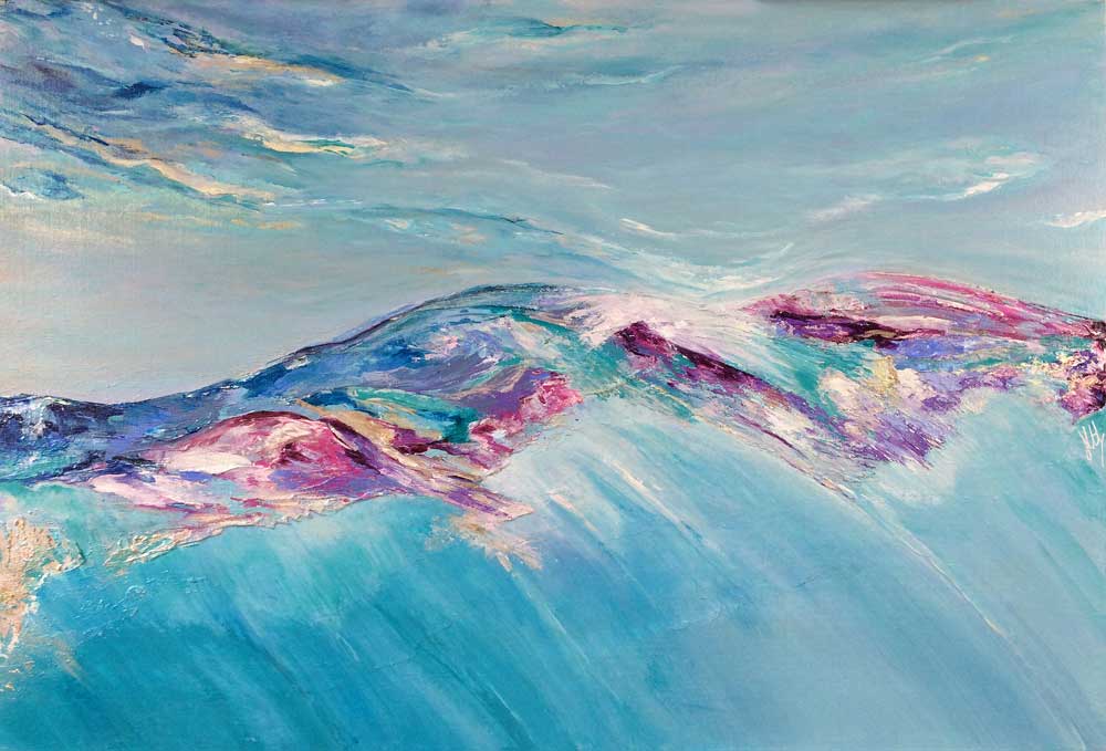 Up in the Clouds - abstract mountainscape landscape painting inspired by the Cairngorms, Scotland