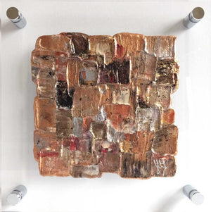'Autumn Leaves II' abstract painting on clear plexiglass