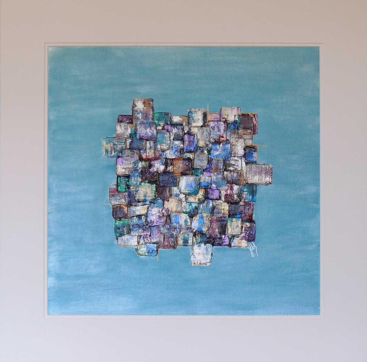 'Calm Destiny' square abstract on canvas board