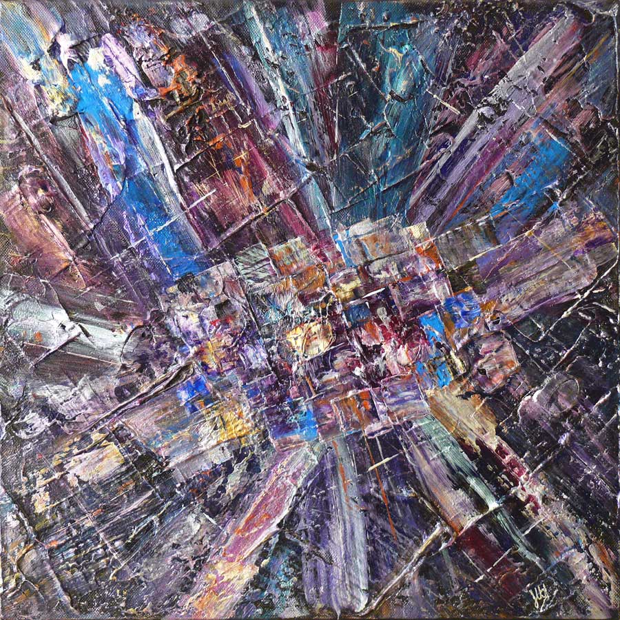 'Inner Space III' abstract painting on 40 x 40 cm canvas