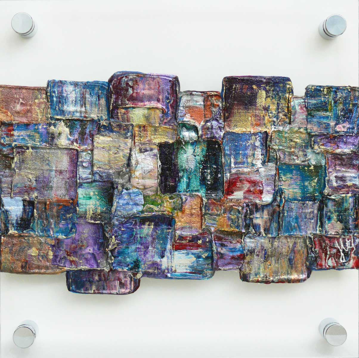 'Interwoven XV' painting on clear plexiglass