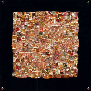 'Interwoven XVII' square painting on black plexiglass