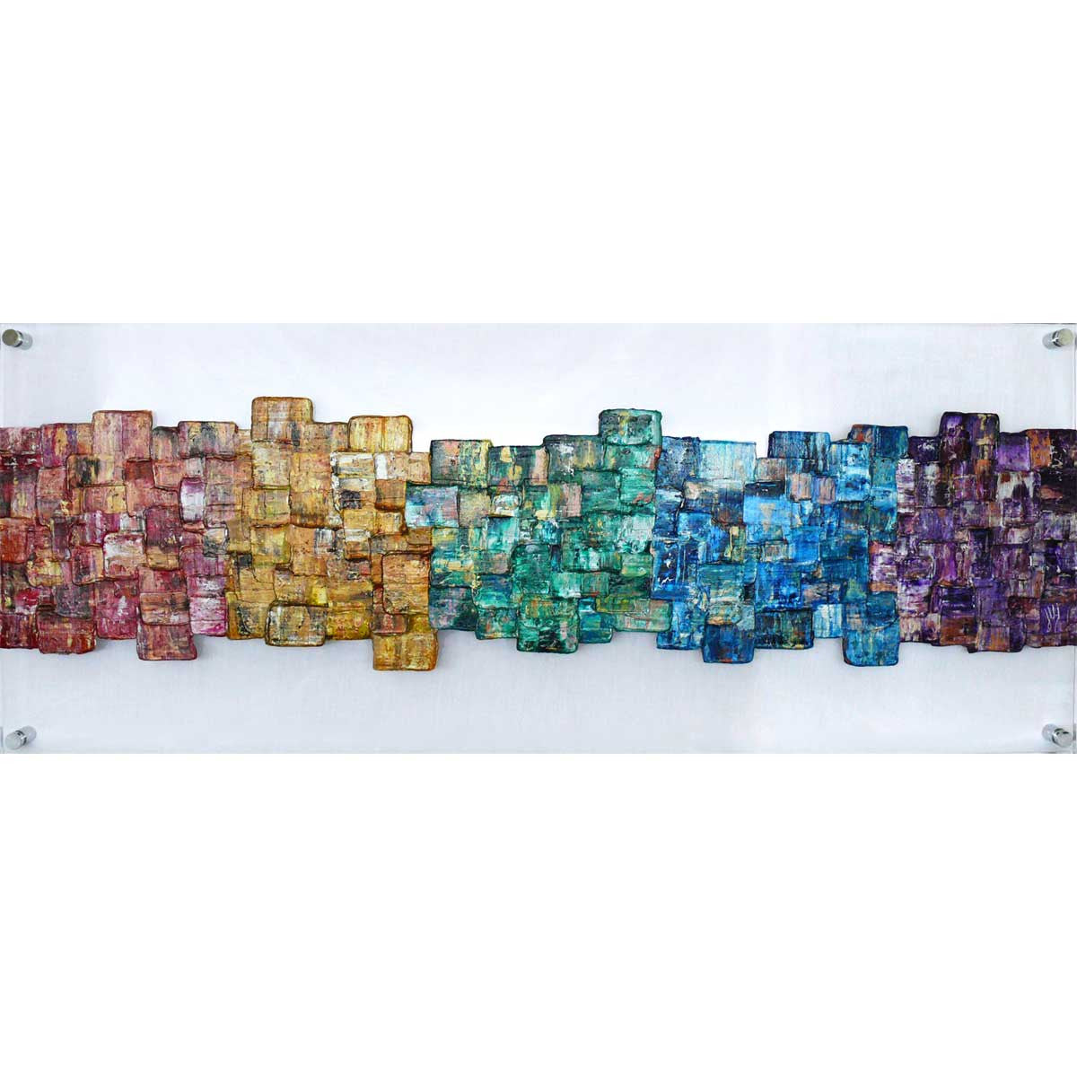 'Interwoven IX' painting on clear plexiglass