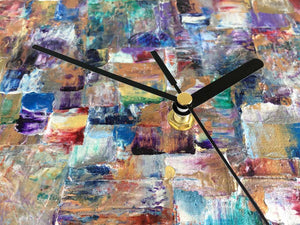 Square 30cm abstract wall clock on clear plexiglass - JLH30SQ2