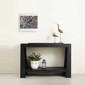 Square 30cm abstract wall clock on clear plexiglass - JLH30SQ2