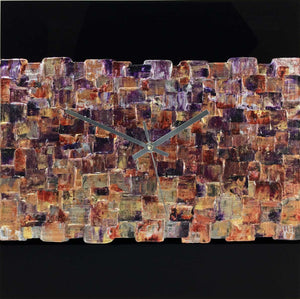 Square 40cm abstract wall clock on black plexiglass - JLH40SQ2