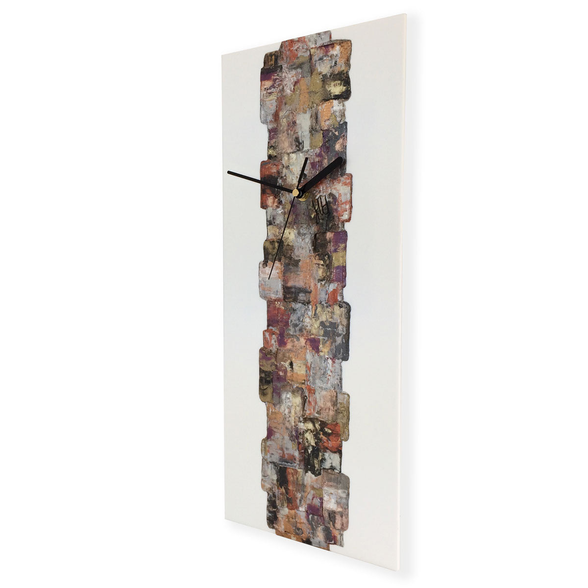 Designer hand-painted rectangular wall clock