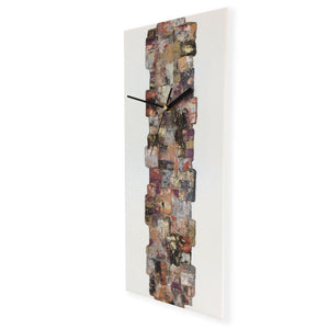 Rectangular abstract wall clock on white plexiglass - JLH5020REC3