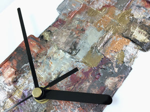 Rectangular abstract wall clock on white plexiglass - JLH5020REC3